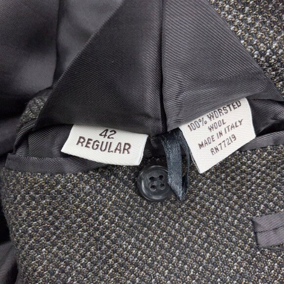 Pronto Uomo Blazer Men 42R Gray Tan Career Lanificio Galtes Wool Italy VTG‎ - Picture 13 of 14